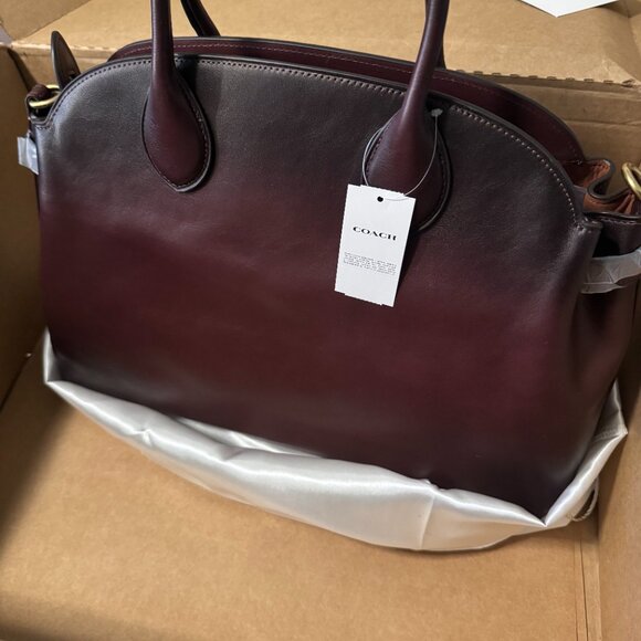 NWT Coach Soft Empire Carryall Bag 40-Brass/Merlot - Picture 4 of 11
